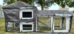 Rabbit Hutch Rain Sun Winter COVER for XXL Smokey Grey + Natural hutches