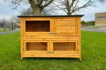 Large Rabbit Hutch Natural Design – 2 Tier – - Image 2