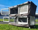 2 Tier Large Rabbit Hutch – Grey Design – 2 Removable Dirt Trays - Image 10