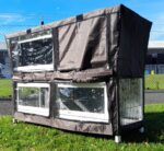 2 Tier Large Rabbit Hutch – Grey Design – 2 Removable Dirt Trays - Image 11
