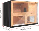 Double Decker Rabbit Cage Cover SUNSURE Outdoor Rabbit Hutch Cover Heavy Duty Waterproof Dustproof Bunny Cage Cover 48" L x 20" W x 41" H, Black - Image 3