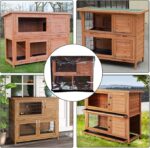 Double Decker Rabbit Cage Cover SUNSURE Outdoor Rabbit Hutch Cover Heavy Duty Waterproof Dustproof Bunny Cage Cover 48" L x 20" W x 41" H, Black - Image 4