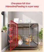 Rabbit Hutch on Wheels Indoor, with Deep Pull-Out Trays And Mobile Pulley - Image 4