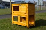 2 Tier Rabbit Hutch – Natural Design – 2 Removable Dirt Trays