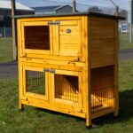 2 Tier Rabbit Hutch – Natural Design – 2 Removable Dirt Trays