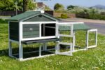6ft Rabbit Hutch – Green Design – Fox Resistant Hutch - Image 3