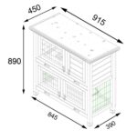 2 Tier Rabbit Hutch – Natural Design – 2 Removable Dirt Trays - Image 6