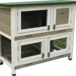 2 Tier Rabbit Hutch – Grey Design – 2 Removable Dirt Trays