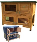 Rabbit Hutch Rain Sun Winter COVER for LARGE XL 2 Tier Grey + Natural hutches - Image 2