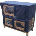 Rabbit Hutch Rain Sun Winter COVER for 2 Tier Grey
