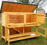 Large Rabbit Hutch Natural Design – 2 Tier – - Image 4