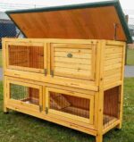Large Rabbit Hutch Natural Design – 2 Tier – - Image 3