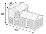 Rabbit Hutch 5ft Long – Smokey Natural Design - Image 7