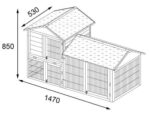 Shadow 5ft Grey Rabbit Hutch - Image 11